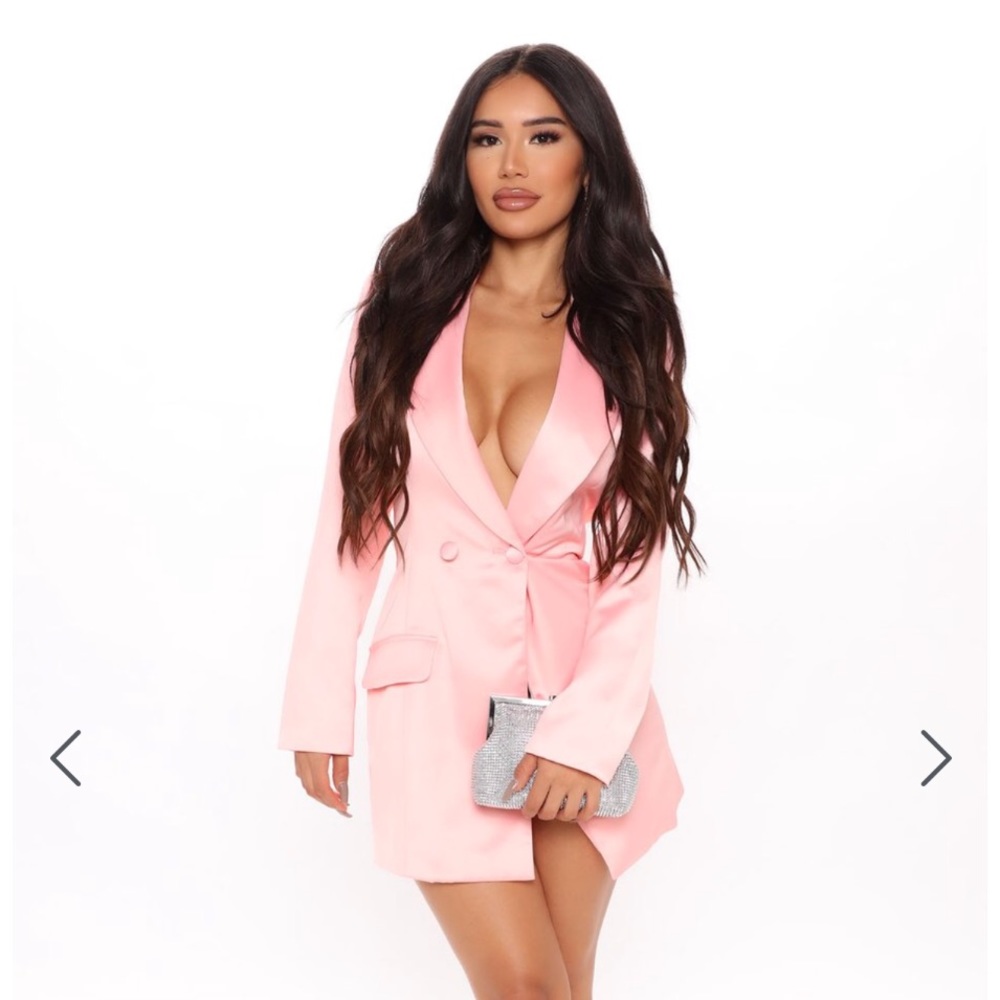 Fashion Nova Pink Blazer Dress